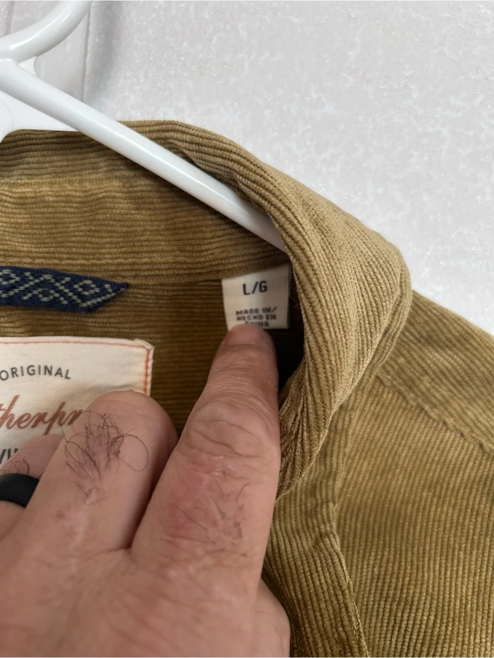Weatherproof Vintage-|Inspired Olive Corduroy Button-Down Shirt | Size Large